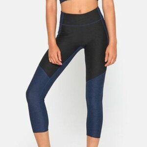 Outdoor Voices Warmup 3/4 Compression Leggings Navy Black Sz Small
